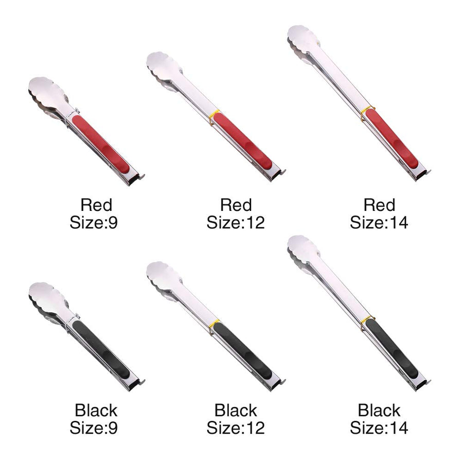 BBQ Tongs LZDseller01 Stainless Steel Heat Resistant Easy Clean No Zero Black 12
