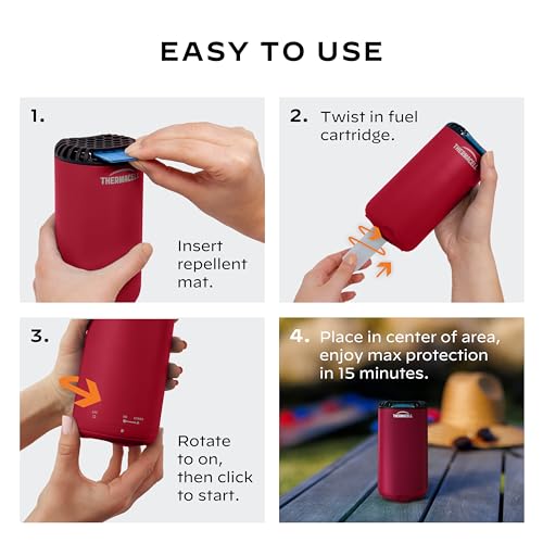 Mosquito Repeller Thermacell Patio Shield; Includes 12-Hour Refill; 15 Foot Zone of Protection; Highly Effective Mosquito Repellent for Patio; Bug Spray Alternative; Scent Free