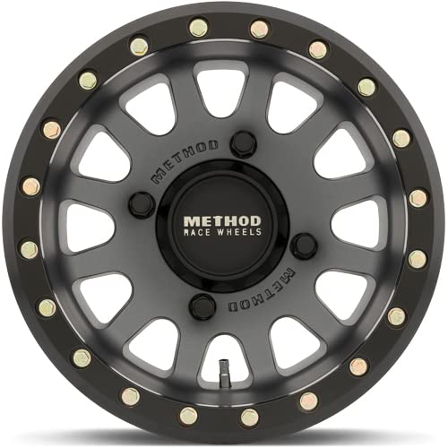 Method Race Wheels UTV 401 Beadlock Titanium Wheel Matte Black Ring (15 x 6. inches /4 x 156 mm, 53 mm Offset)