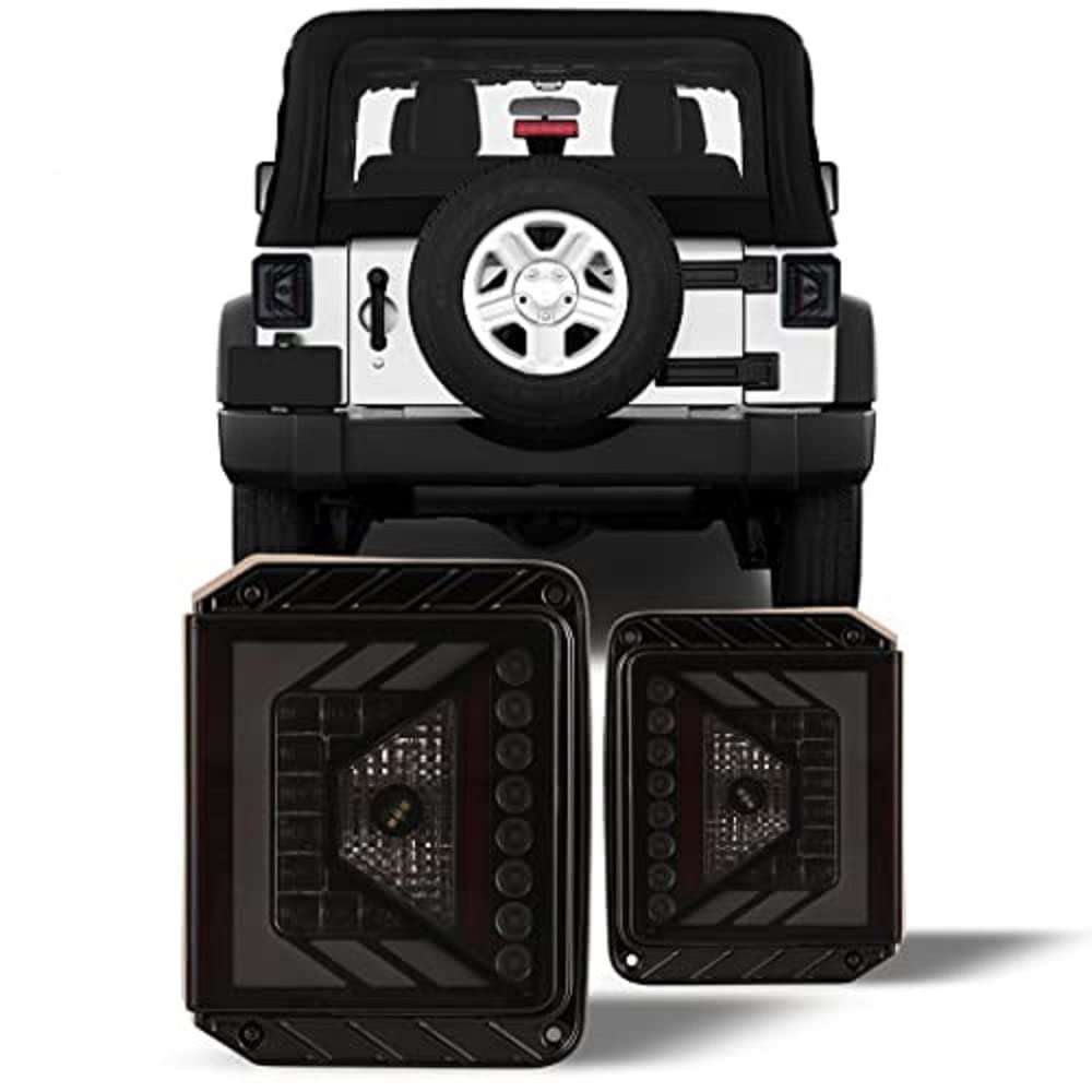 Renegade Series Winjet Compatible with [2007-2017 Jeep Wrangler] LED Tail Light… (Smoke)
