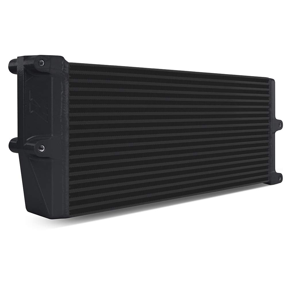 Mishimoto Universal Heavy-Duty MMOC-OO-17BK Bar-and-Plate Oil Cooler, 17" Core, Opposite-Side Outlets, Black