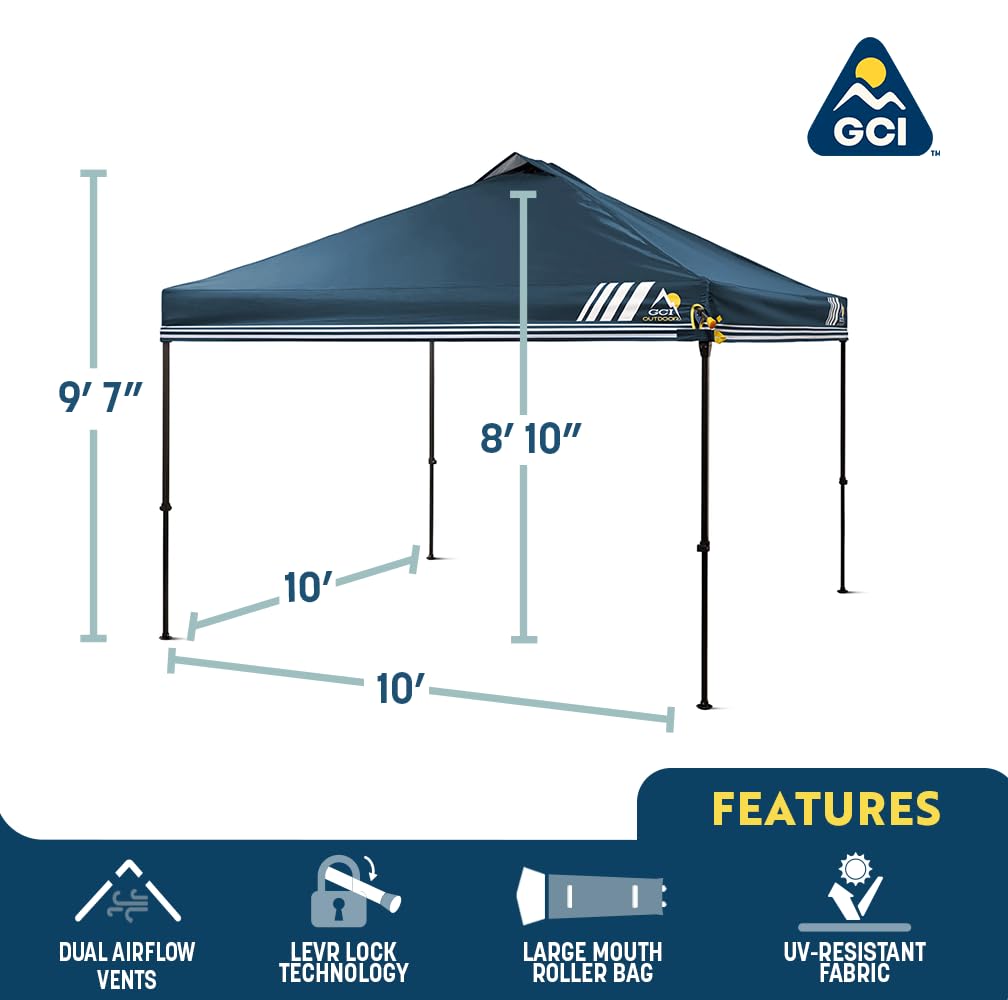 LevrUp GCI Outdoor Pop Up Canopy Tent, 10x10, Navy