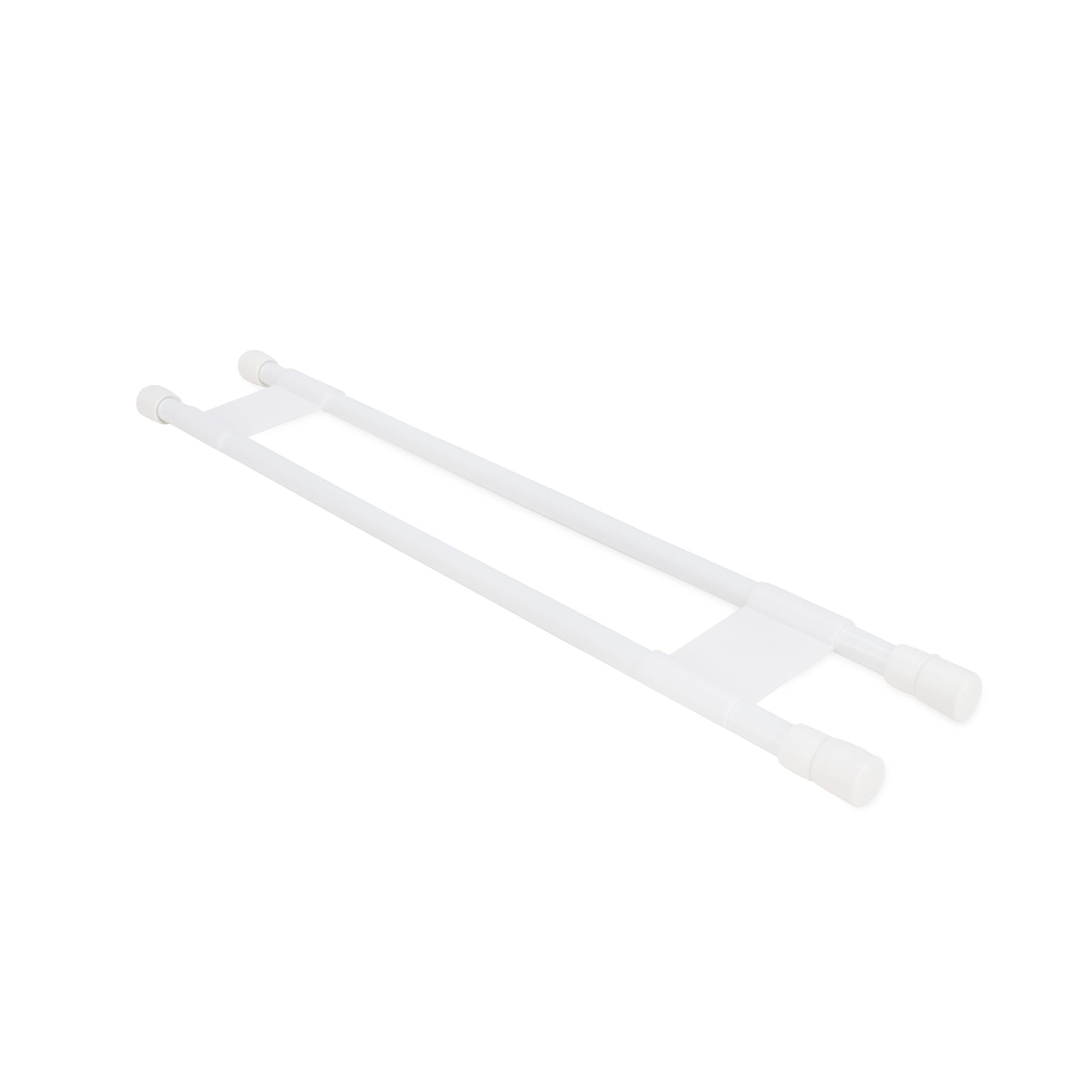 Camco 34" RV Double Refrigerator Bar -Holds Food and Drinks in Place During Travel - Prevents Messy Spills - Spring Loaded and Extends Between 19" and 34" - White (44074)