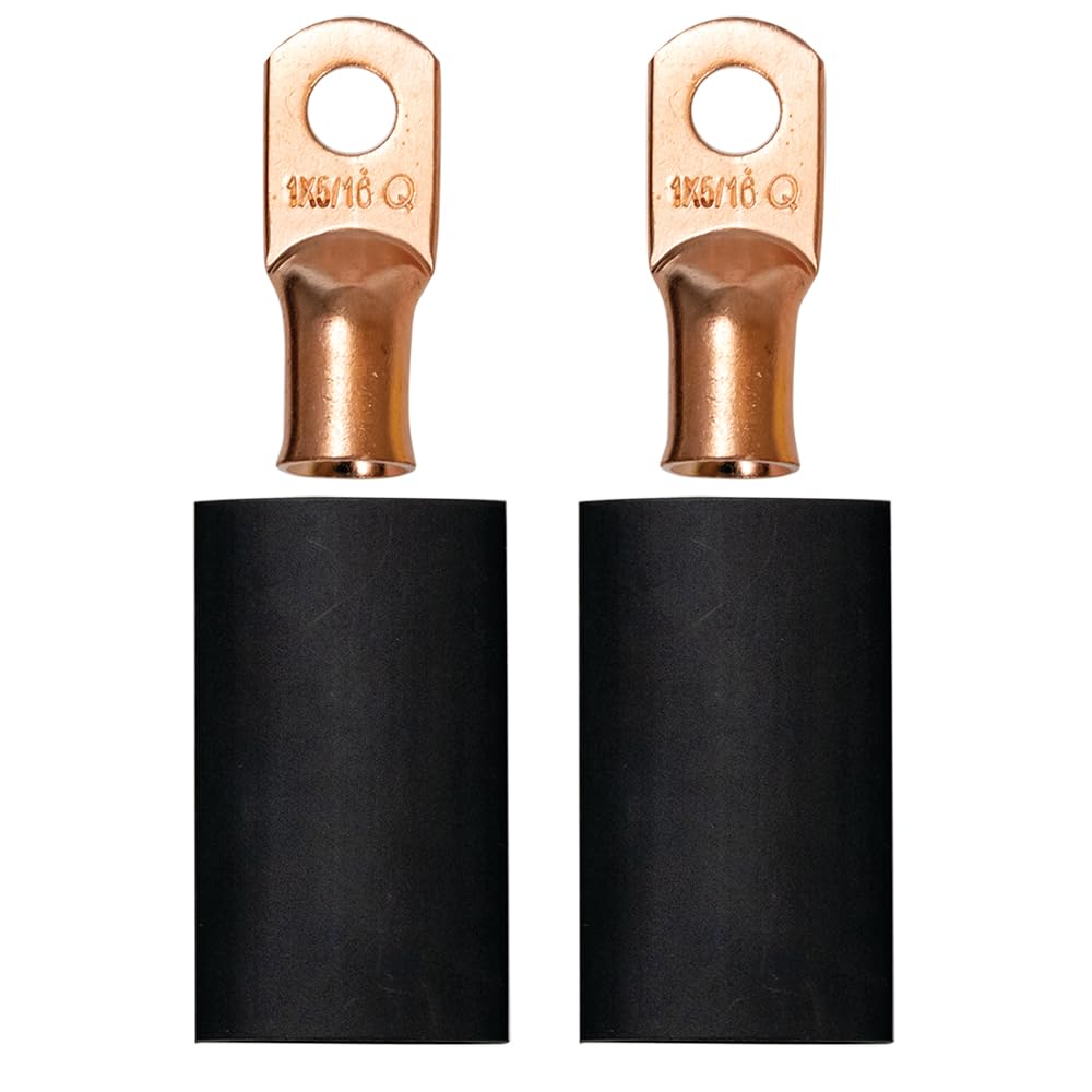 Battery Cable Terminal Kit Moroso 74165 for Crimp/Solder, 1 Ga Wire, 5/16 Diameter Stud, Pack of 2
