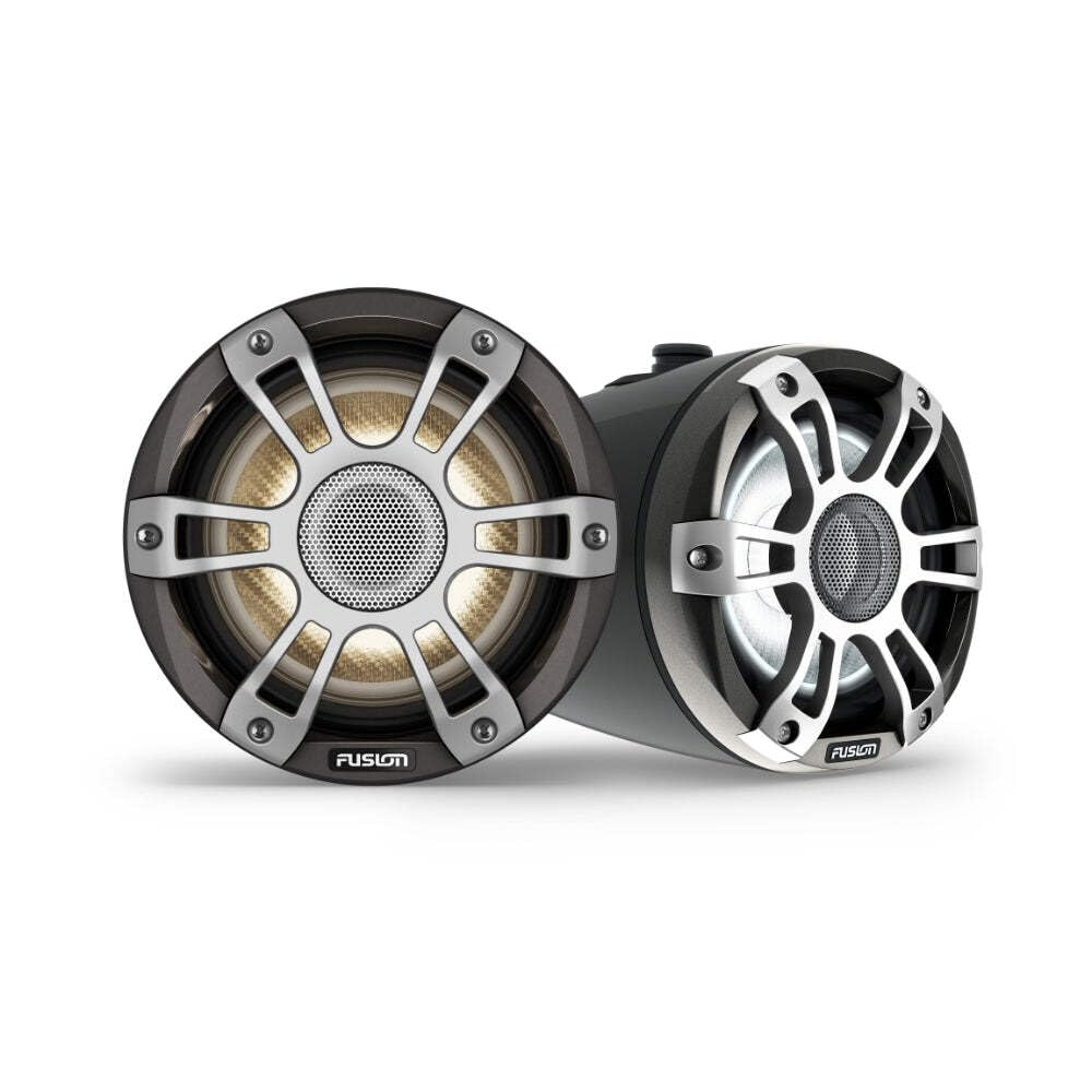 Garmin Fusion Signature Series 3i Marine Wake Tower Speakers, 6.5" 230-watt CRGBW Sports Black Marine Wake Tower Speakers (Pair) (010-02771-51)