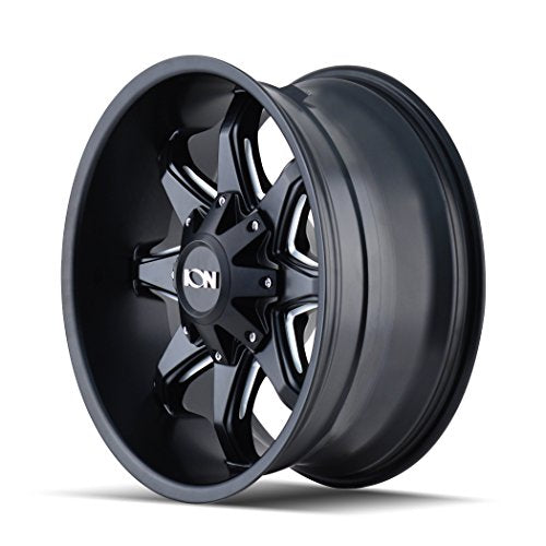 17x9, 181 Bolt Pattern: 5x4.5/5, Offset: -12, SATIN BLACK/MILLED SPOKES, set of 1