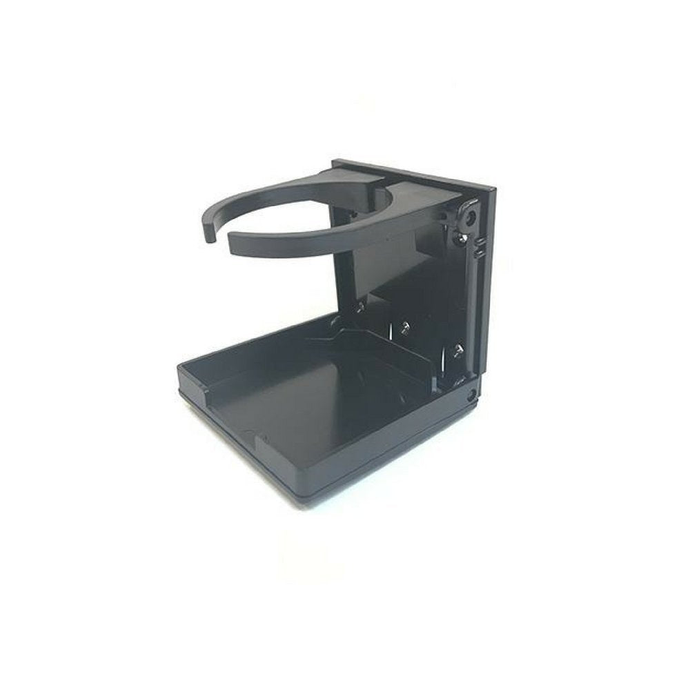 Drink Holder Fold Up w/Mounting Screws - Black ABS - Packaged 6 Inner Pack - 24 Master Pack