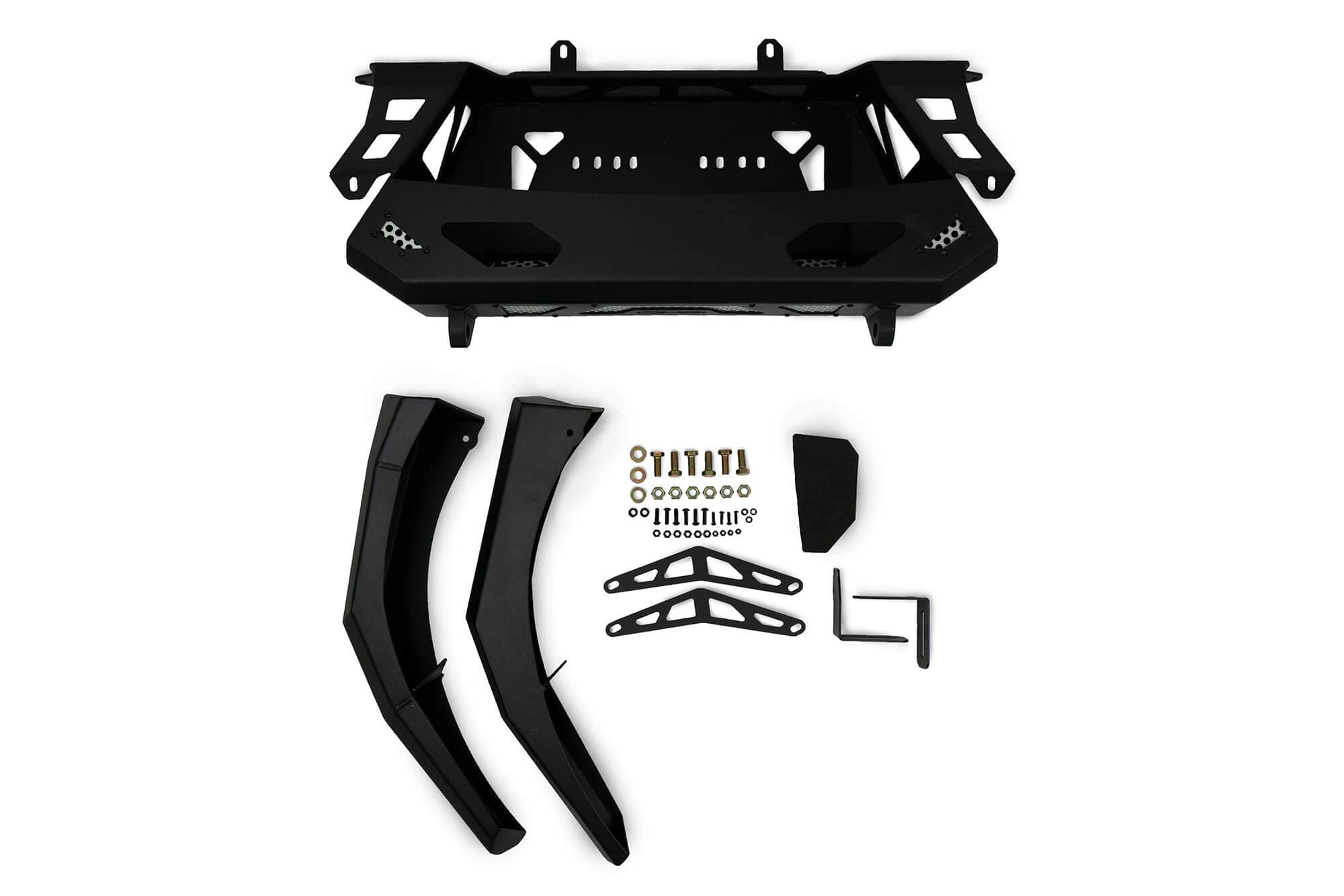 FBGX-02 | DV8 Offroad | MTO Series Winch Front Bumper for 2003-09 Lexus GX 470 | 3pc Modular Construction | Strategic Airflow Cutouts | Auxiliary Light Cutouts | Optional Bolt On Bull Bar