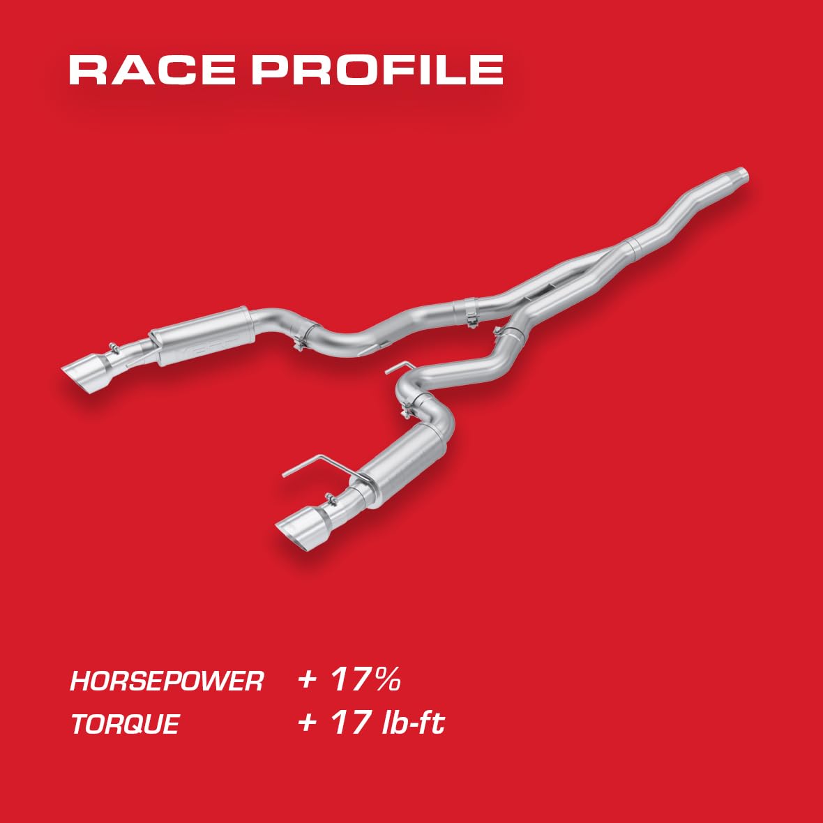 3" MBRP S7275AL Cat Back, Dual Split Rear, Race Version Exhaust System with 4.5" Tips (Aluminized Steel)