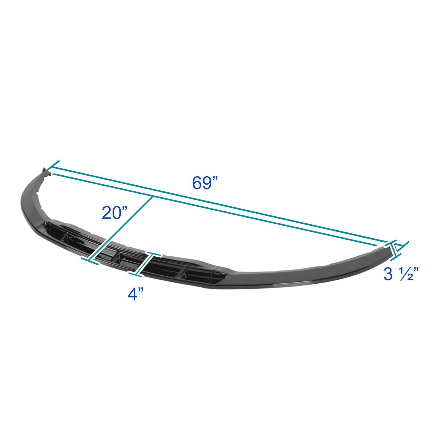 Front Bumper Lip Spec-D Tuning Glossy Black Compatible with 2013-2014 Ford Mustang V6/GT/Boss 302
