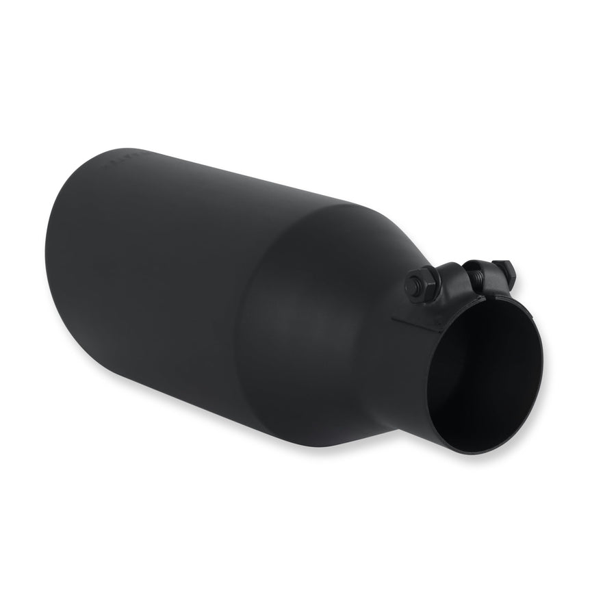 Flowmaster Exhaust Tip 15404B 4.5 Inch Angle Cut Black Ceramic Coated 304 Stainless Steel Fits 2.5 Inch Tubing 11 Inch Long - Clamp On - Sold Individually