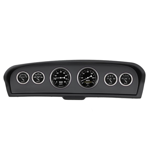 AutoMeter Dash Kit Direct Fit, Ford Truck 61-66, Tach/Mph/Fuel/Oilp/Wtmp/Volt, Old TYME Black (2144-07)