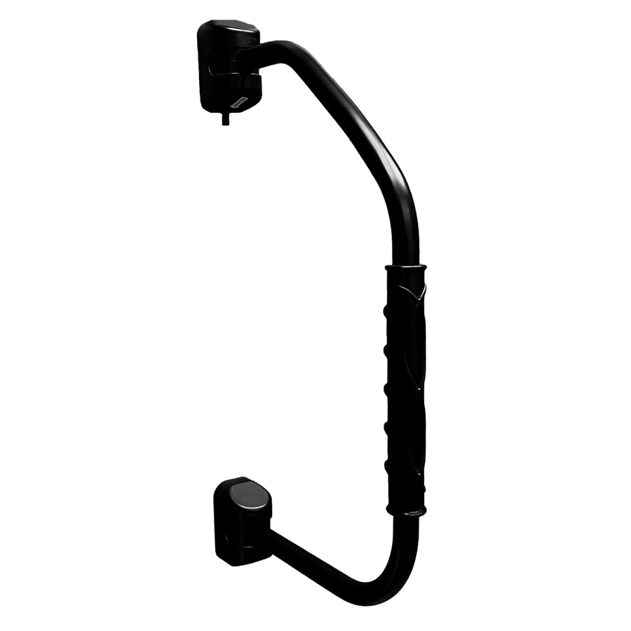 GripSafe RV Designer R227 Handrail Assist - Locking Folding Aluminum Grab Handle with Notched Grip - Safe Entry Assist for RV Door - Easy Installation, 27 Inch, Black