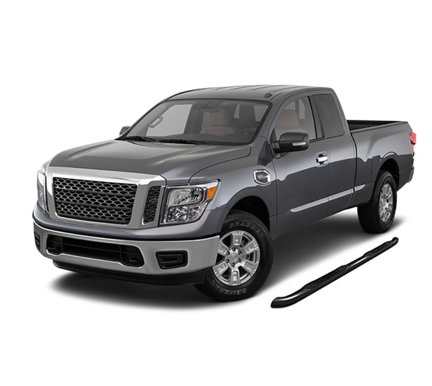 3in Black Horse Side Steps Compatible with 2004-2025 Nissan Titan-9TNR07A