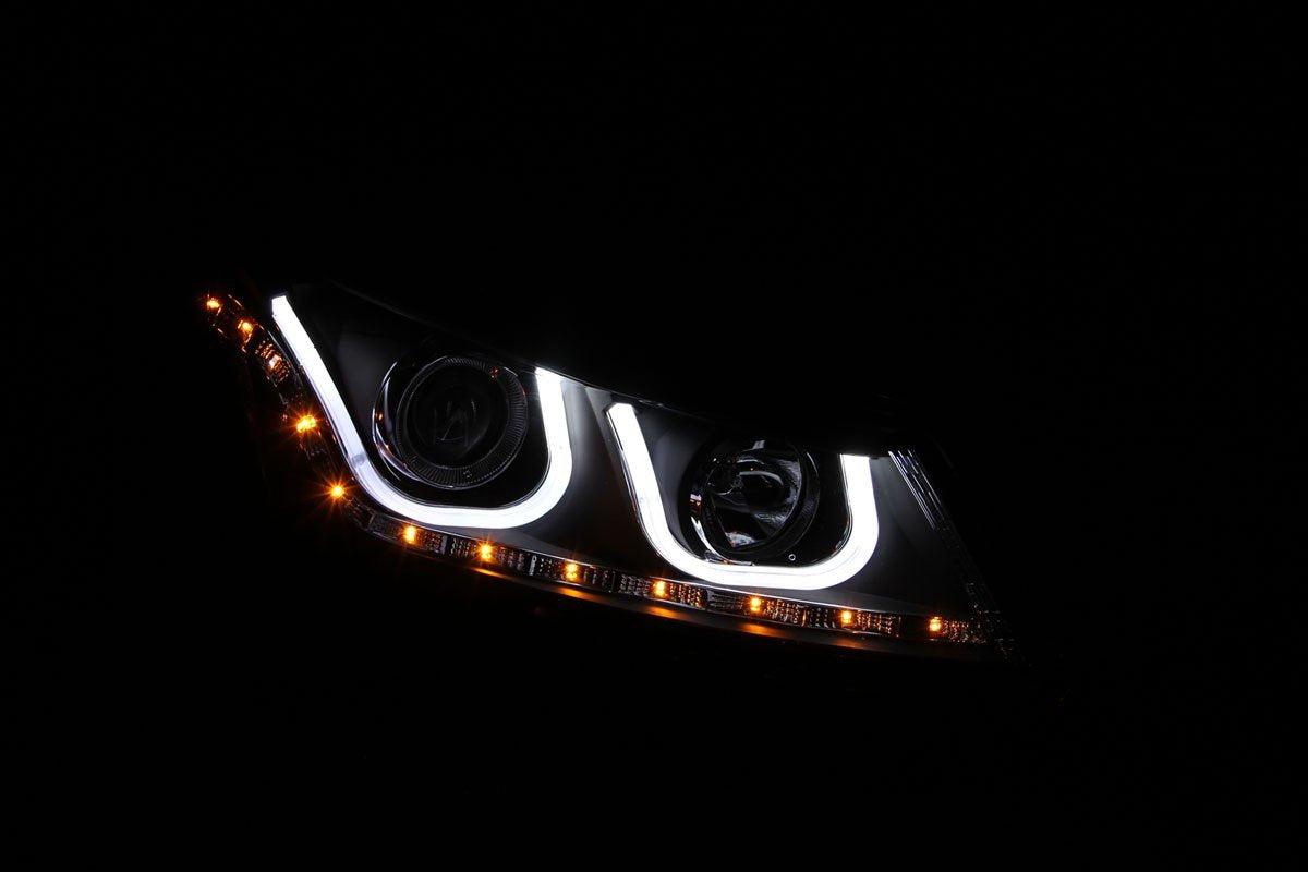 Black/Clear/Amber AnzoUSA Bar Style Projector Headlight for Honda Accord