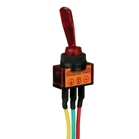 Toggle Switch Install Bay Illuminated Green Wired 6 Inch 5 Pack- IBITSG