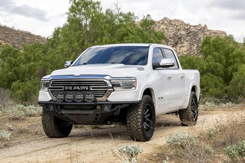 Offroad DV8 Tube Front Bumper for 2019-2025 Ram 1500 | High-Speed Desert & Rock Crawling Styles | Center Light Mount | Prerunner Push Bar w/Light Mounts | Ultra High-Clearance Design | Steel