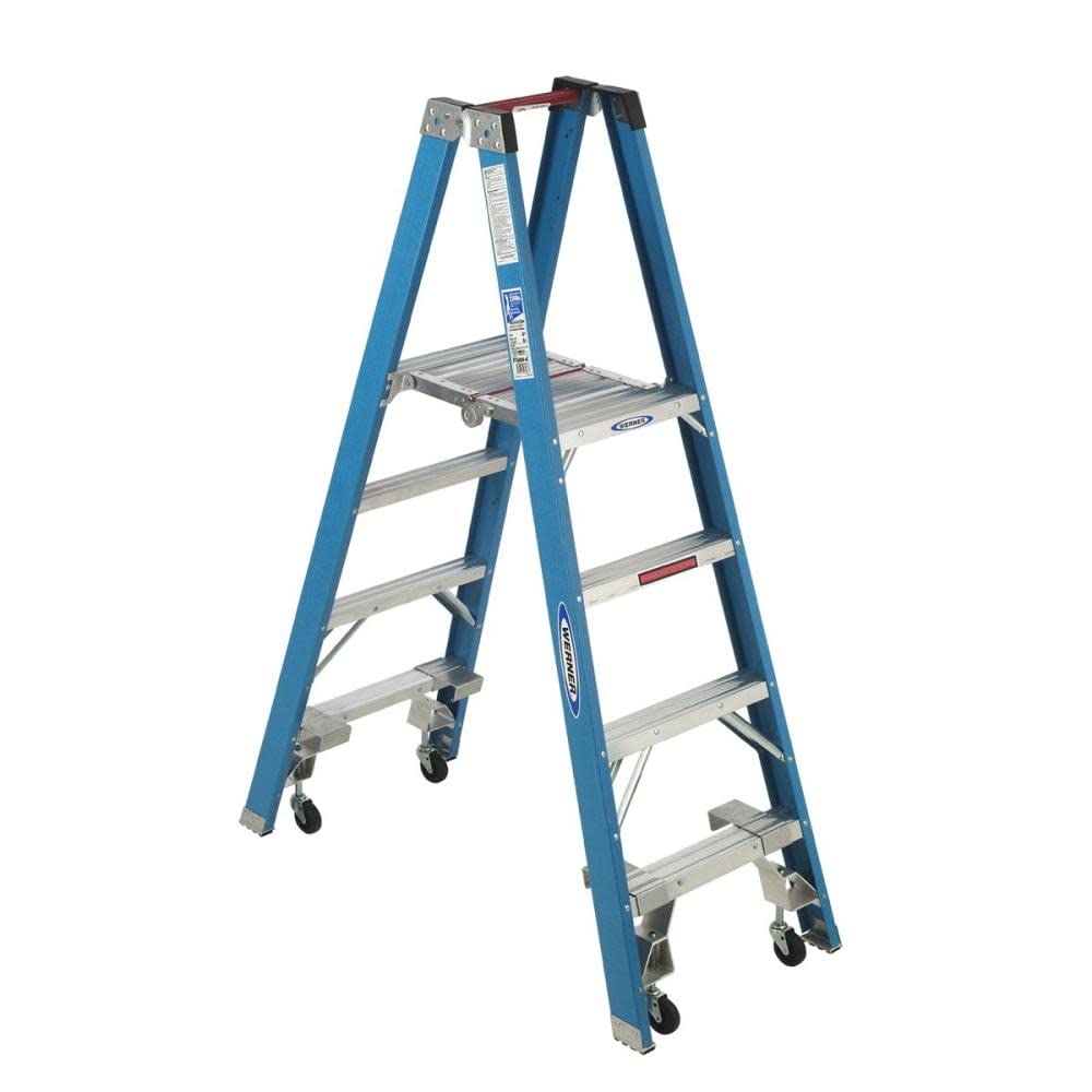 Twin Werner Platform Ladder, Fiberglass (PT6004-4C)