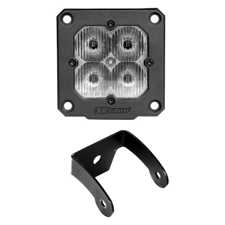 XKGLOW 1PC Flush Mount Cube Light Driving Light Beam SAE Bluetooth App Control