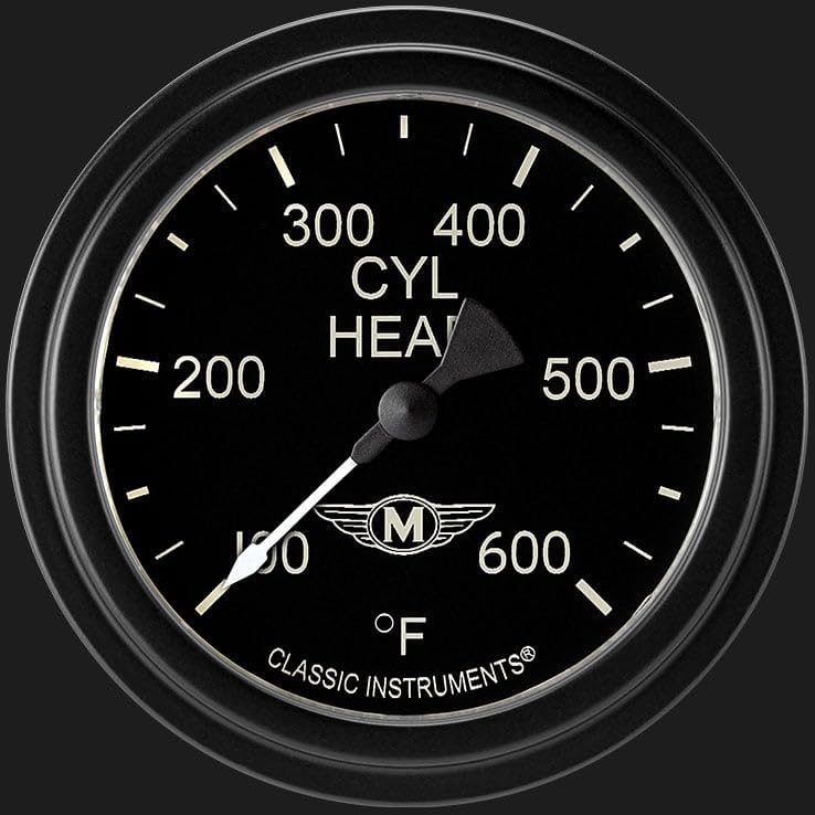 Classic Instruments Moal Bomber MA397BLF 2 5/8" Cylinder Head Temperature Gauge