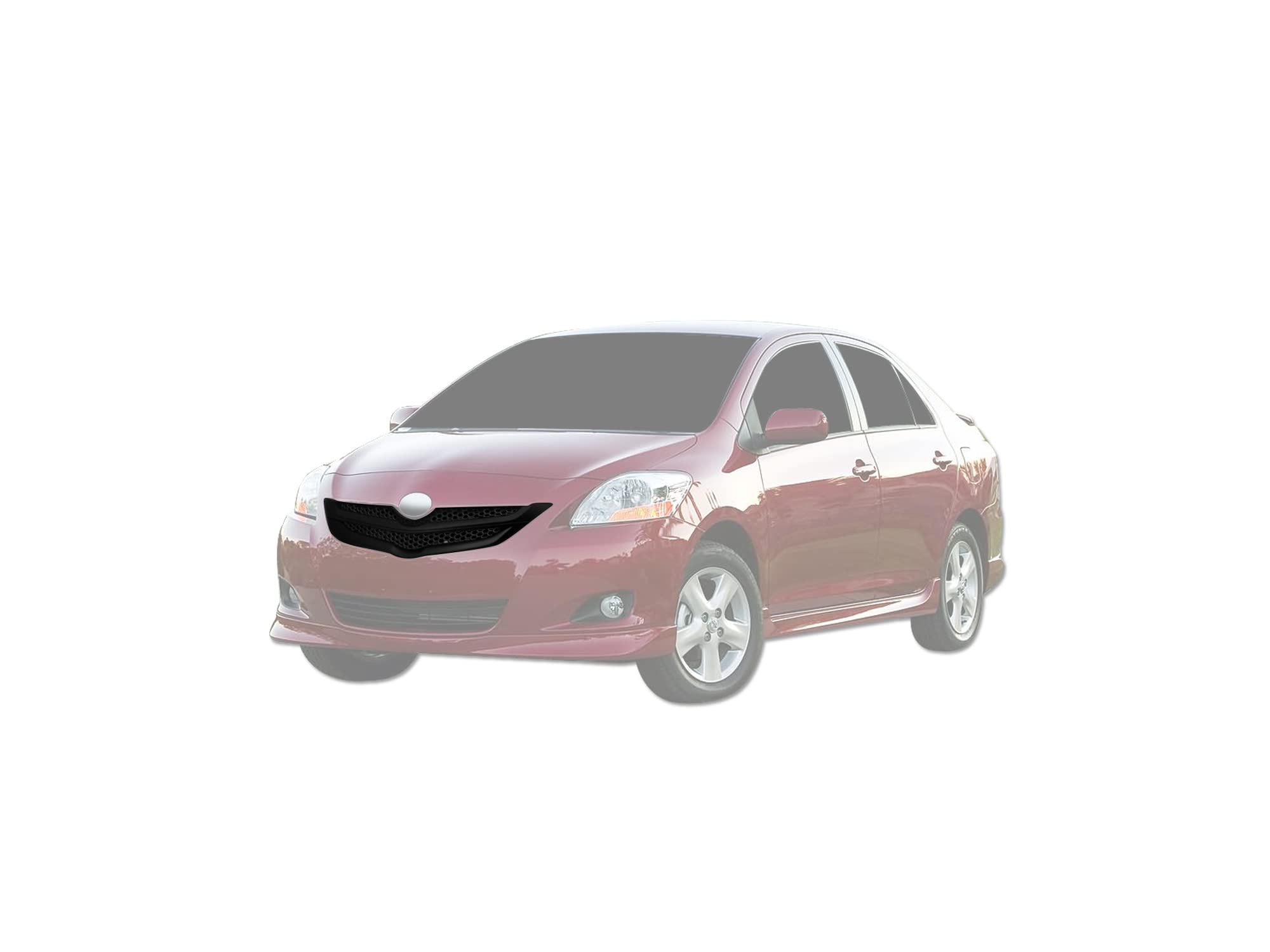 OE Honeycomb Mesh Style Armordillo USA Front Hood Grille - Matte Black Fits 2006-2011 Toyota Yaris Sedan