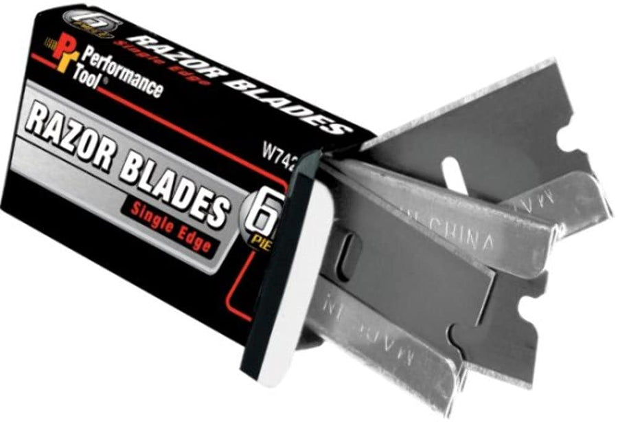 12-Piece Performance Tool W742 Heavy Duty Razor Scraper Blades, Precision Honed to Razor Edge, Fits Standard Razor Scrapers
