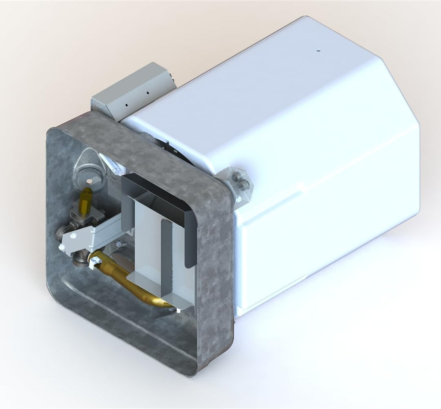 SW10DE Suburban LP Gas & Electric 10 Gal Direct Spark Ignition Tank-Type RV Water Heater (16-7/32" X 16-7/32" X 20-1/2")