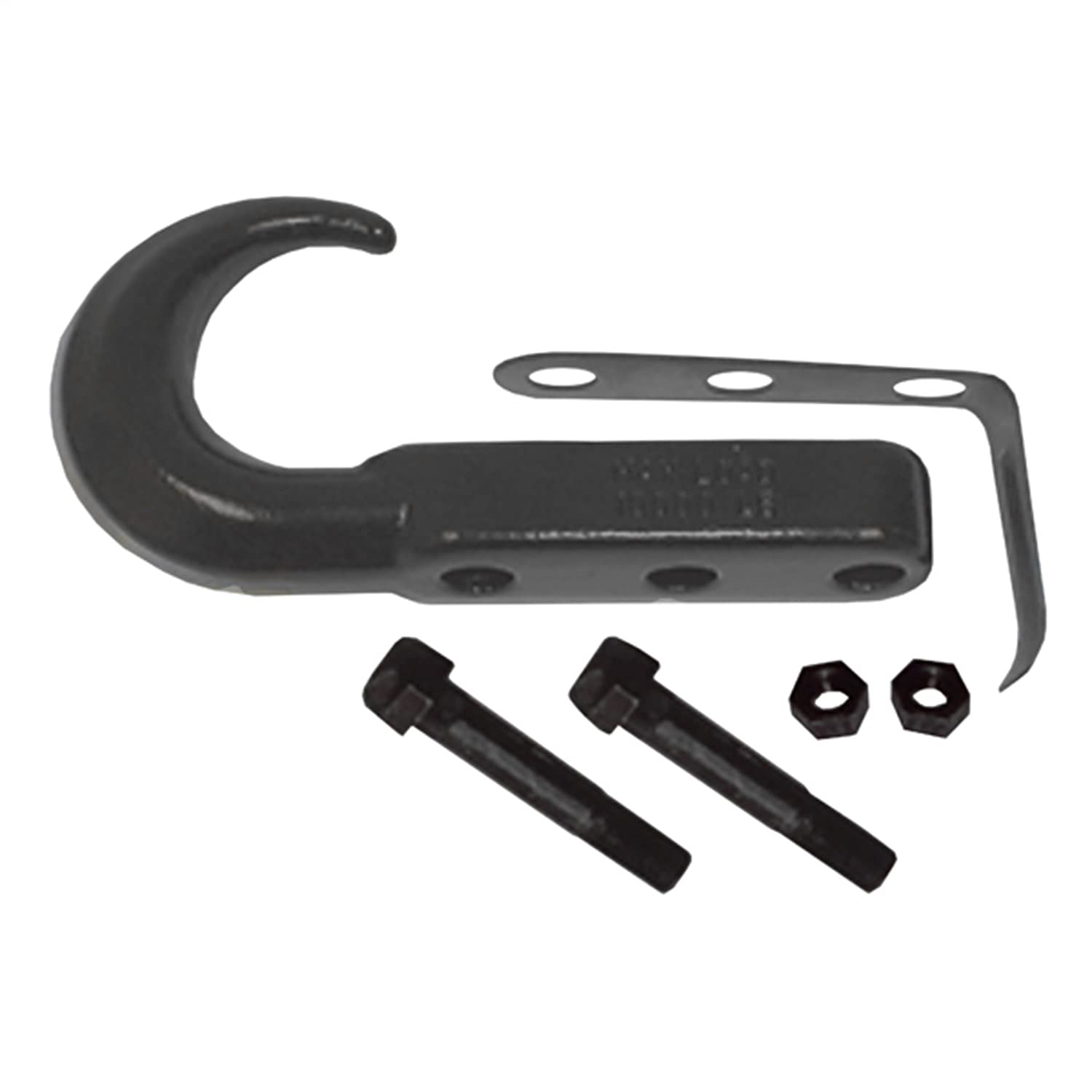 Tow Hook, Rugged Ridge 11236.02 Front, Black; 42-02 Jeep CJ/Wrangler YJ/TJ