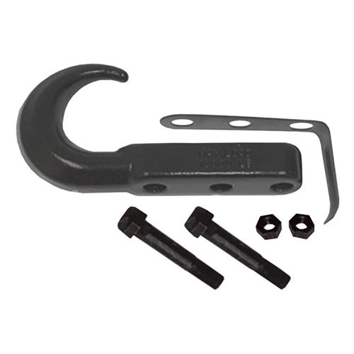 Tow Hook, Rugged Ridge 11236.02 Front, Black; 42-02 Jeep CJ/Wrangler YJ/TJ