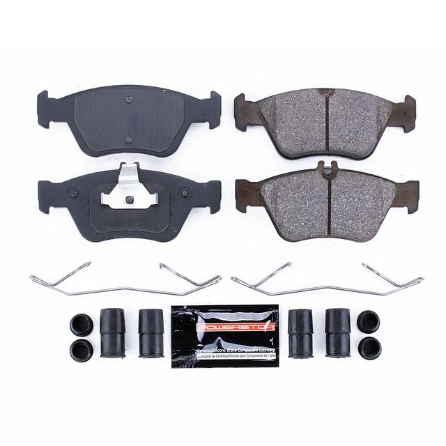 Power Stop Z23-710 Z23 Evolution Sport Carbon Fiber Infused Ceramic Brake Pads with Hardware For Mercedes-Benz C230, Mercedes-Benz C280, Mercedes-Benz SLK230 [Model Specific]
