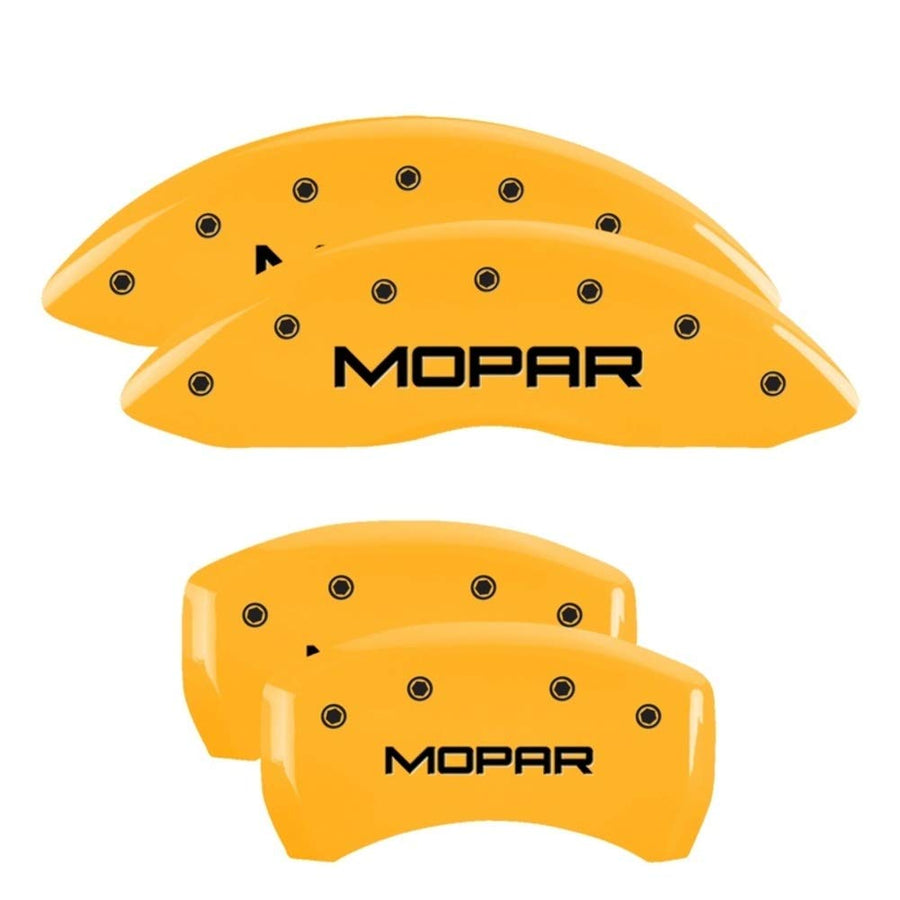 MGP 32025SMOPYL Caliper Covers Yellow Powder Coat Finish, Black Characters, Set of 4