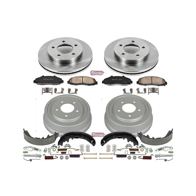 Power Stop KOE15177DK Front and Rear Replacement Brake Kit-OE Brake Drums & Ceramic Brake Pads For Ford F-150 1997-2002 [Model Specific]