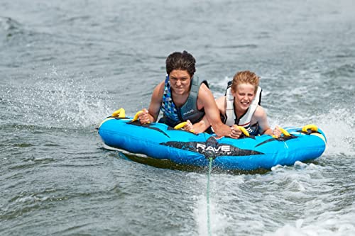 RAVE Sports Inflatable Razor XP Towable Tube, 1-3 Riders, Unique Skim-Fast Bottom Coating, Nylon Cover, Foam-Filled Reinforced Handles, Quick Connect Tow Point, Boat Tubes-Towables, Fast Ride