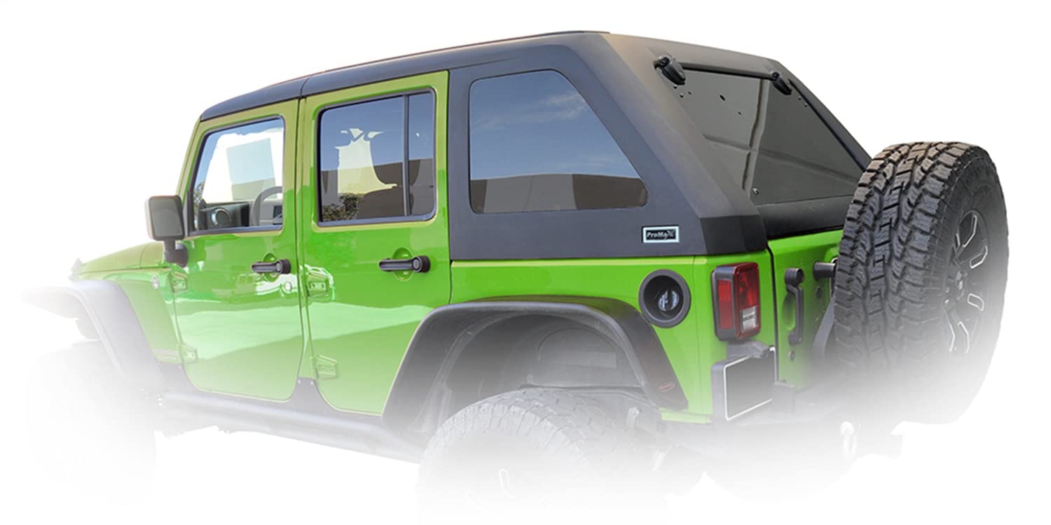 2-Piece DV8 Offroad Fastback Hard Top for 07-18 Jeep Wrangler JK 4 Door - Black (DS Only)