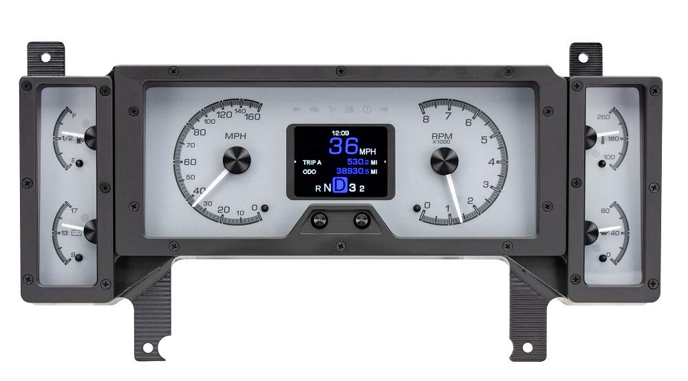Dakota Digital HDX-84B-REG-S Analog Gauge Instrument System Compatible with 1984-87 Buick Regal and Grand National Silver Alloy