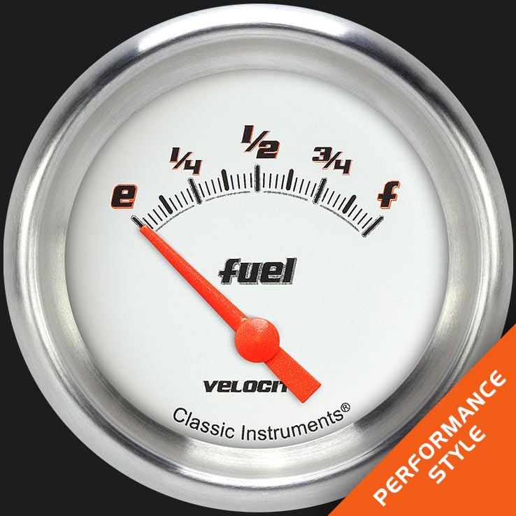 Classic Instruments Velocty VS209WAPF White 2 5/8" Fuel Gauge 240-33 Ohm