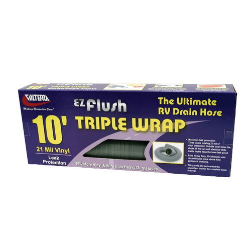 EZ Flush Valterra D04-0050 Silver 10' Triple Wrap Drain Hose