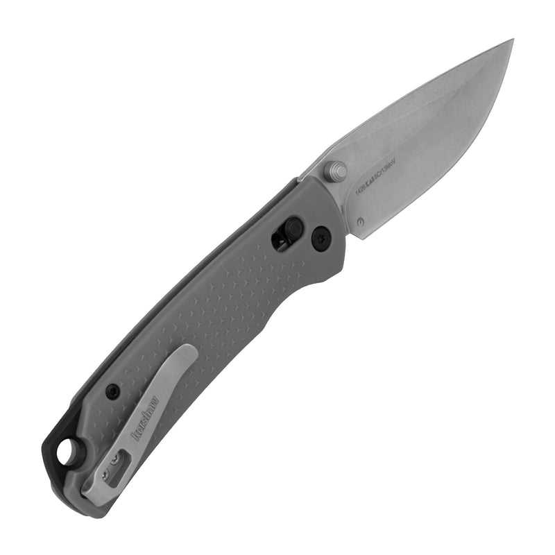 Kershaw Pocket Knife Sequence, Gray Design, 3.32 Inch Stainless Steel Drop Point Blade, EDC with Manual Opening, Reversible Deep Carry Pocketclip, Everyday Carry Pocket Knife for Men and Women