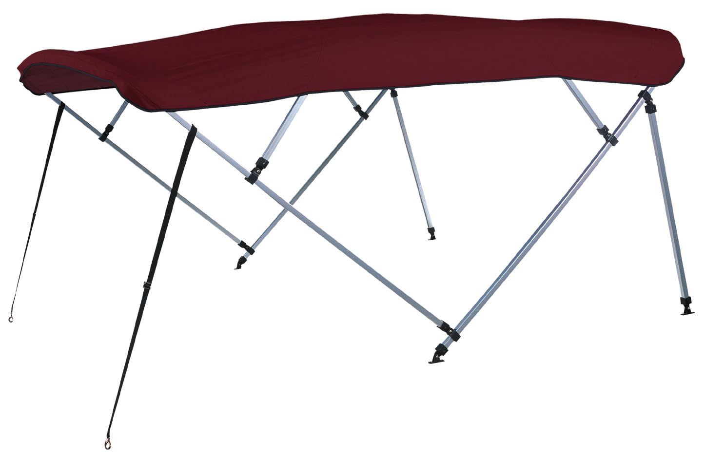 8'L CARVER A(8SQ) 4893UB-08 4-Bow SQ Tube Pontoon Bimini Top Kit - 48" H, Fits 96"-102" W, Burgundy