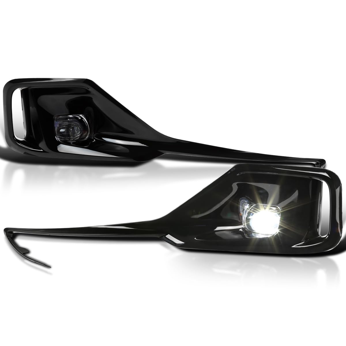 Chrome LED Fog Lights Spec-D Tuning + Bezel + Switch Compatible with 2021-2022 Honda Accord 4Dr Sedan, Left + Right Pair Assembly