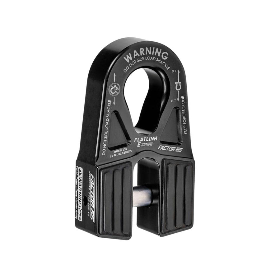 Flatlink E (Expert) Factor 55 00080-04 Replaces Conventional Winch Hook with a Stronger Shackle/D Ring Mount Maximum Load 16,000 lb Ultimate Failure Greater Than 40,000 lb – Black