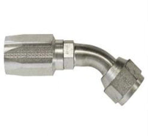 Gates Field Attachable 16C5-16RFJX45 for C5C, C5D and C5M Hose, Female JIC 37 Flare Swivel, 45 Bent Tube, Steel, 7/8" ID
