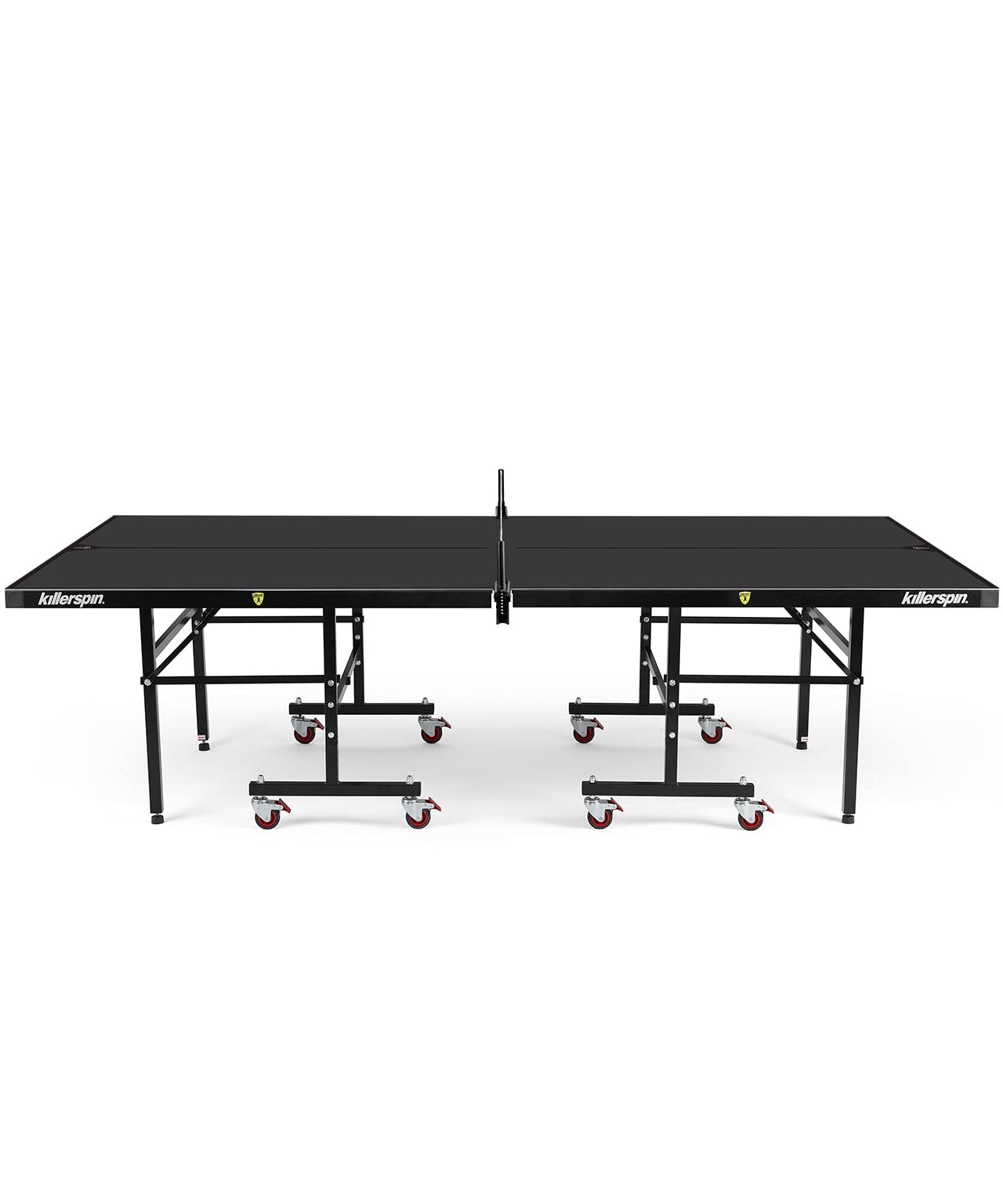 MyT10 BlackStorm Killerspin Ping Pong Table, Weather Resistant Outdoor Ping Pong Table with Storage Pockets and Serious Style, Black
