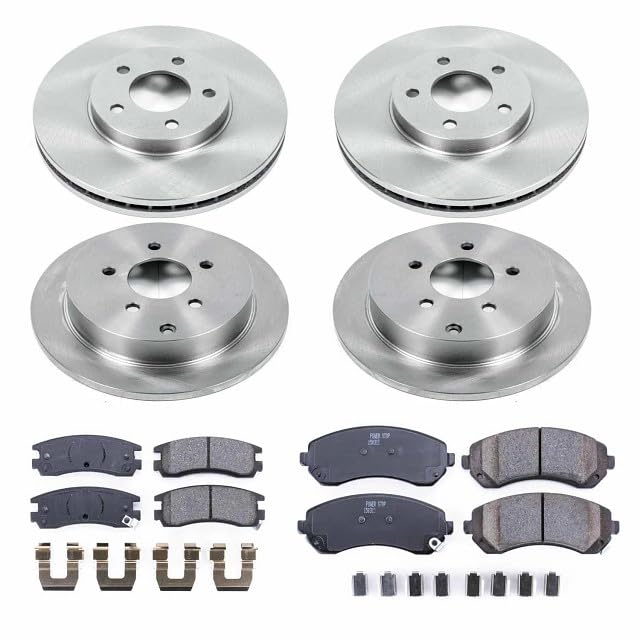 POWERSTOP Autospecialty KOE4383 Front and Rear Replacement Brake Kit-OE Brake Rotors & Ceramic Brake Pads For Rendezvous, Venture, Oldsmobile Silhouette, Aztek, Montana [Model Specific]