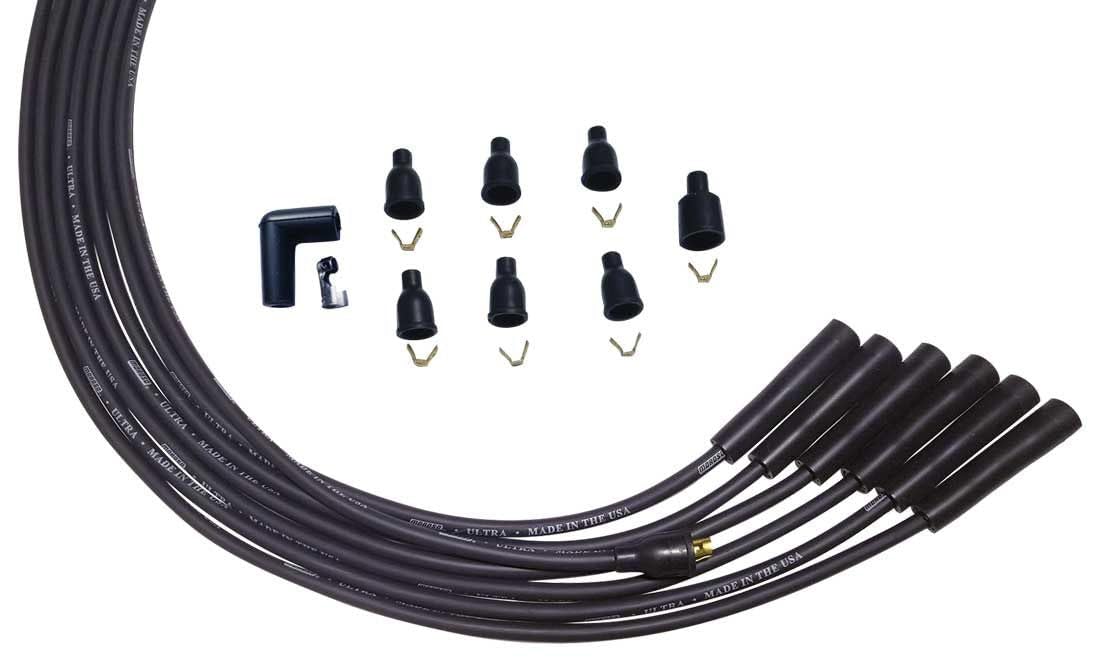 Universal Moroso 51003 Black Ultra Series V6 Spark Plug Wires, Straight Plug Ends, Non HEI Distributor
