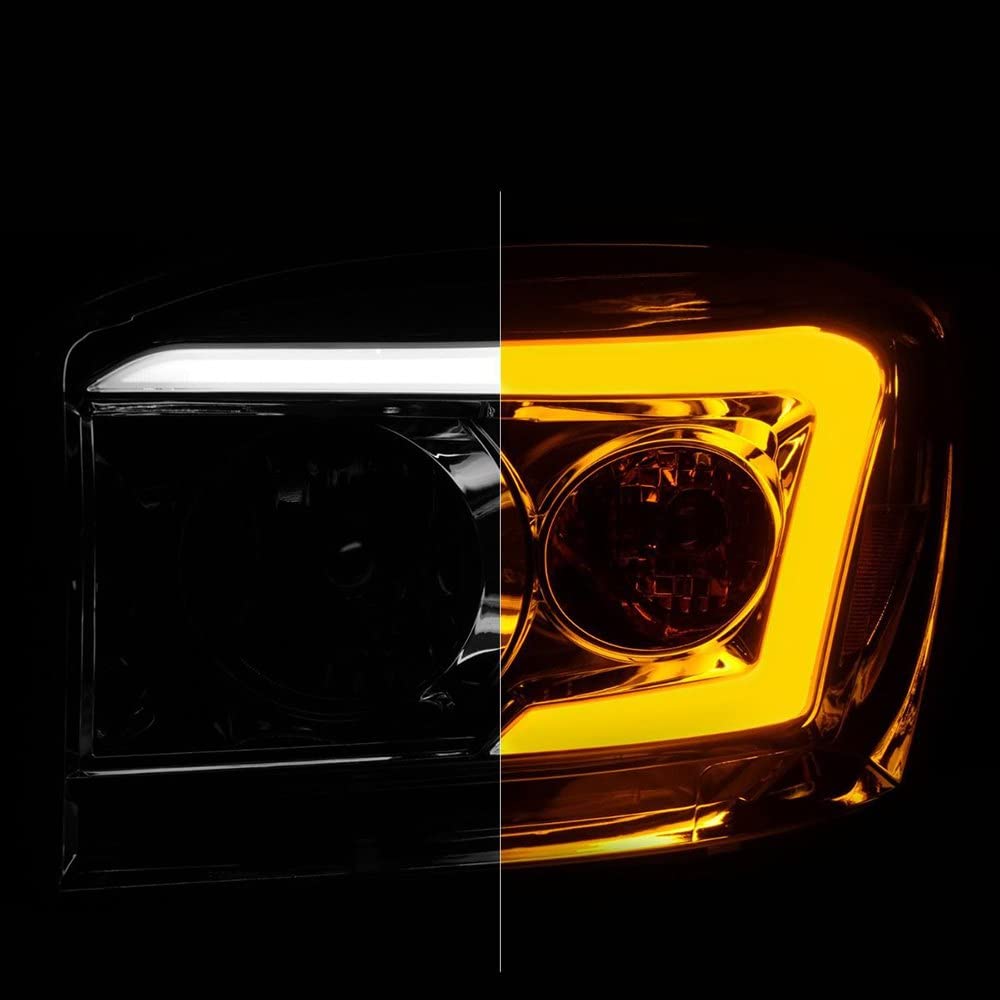 06-09 Dodge RAM 1500/2500/3500 ANZO USA Aridex Headlights Chrome Housing/Clear Lens (w/Switchback Light Bars) (111527)