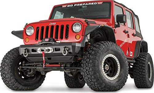 Elite Series WARN Stubby Front Bumper for Jeep JK Wrangler, Without Grille Guard Tube