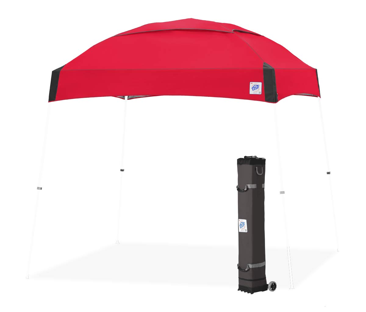 E-Z UP Instant Shelter Dome Canopy, 10' x 10', Vented Top with Wide-Trax Roller Bag & 4 Piece Spike Set, Punch