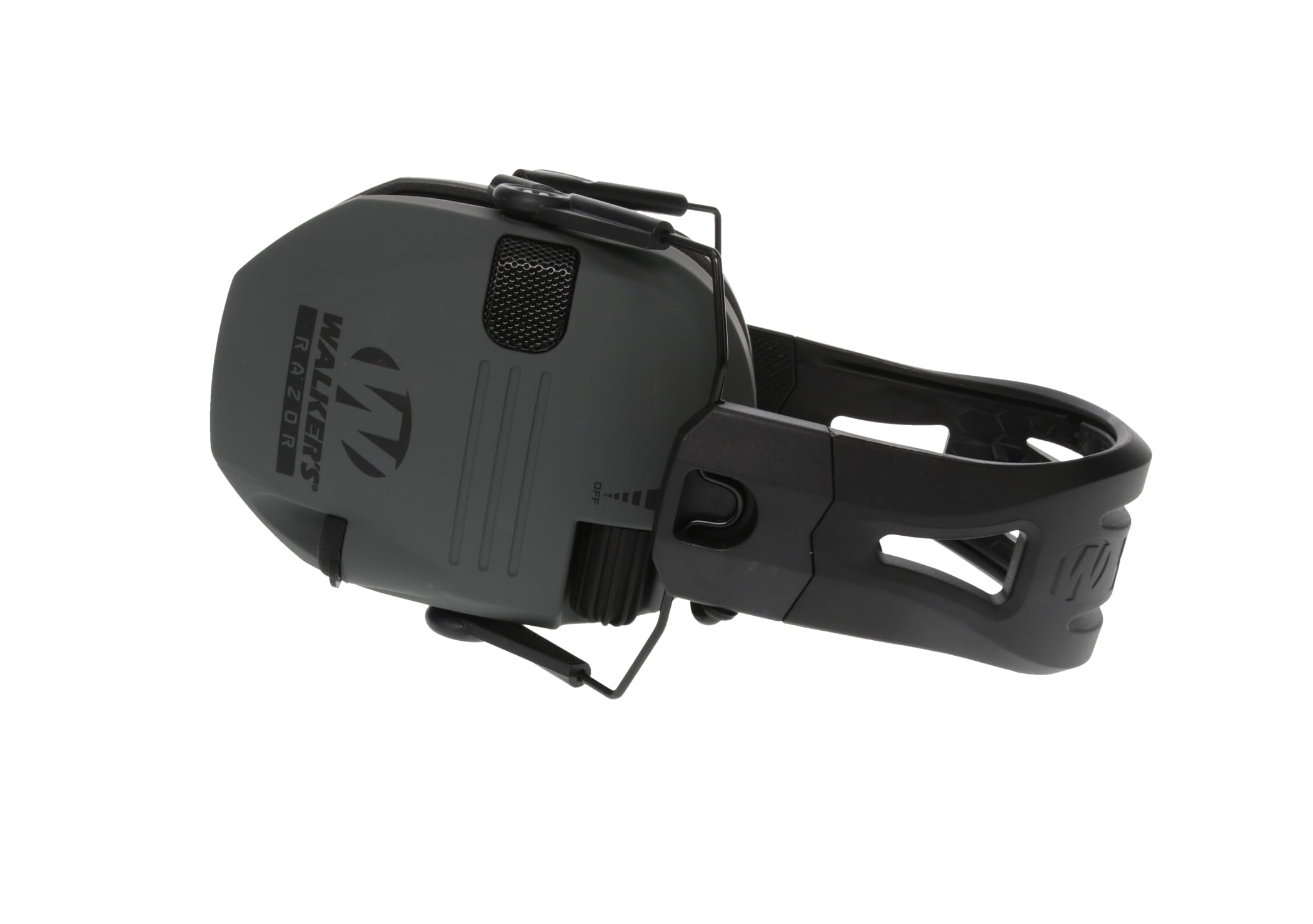 Razor Walker's Tacti-Grip Earmuffs- Battleship Grey, High Performance Silicone Composite Slip Free Headband- Natural Sound Clarity Full Dynamic Range 23NRR