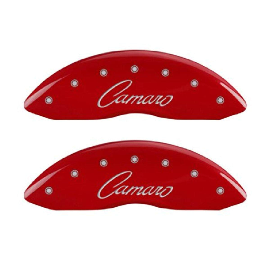 Caliper Covers MGP 14033SCCSRD with Red Powder Coat Finish, (Set of 4)